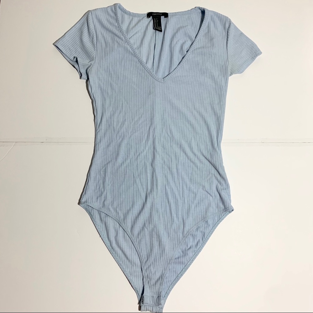 Forever 21 Baby blue V neck body suit Size S